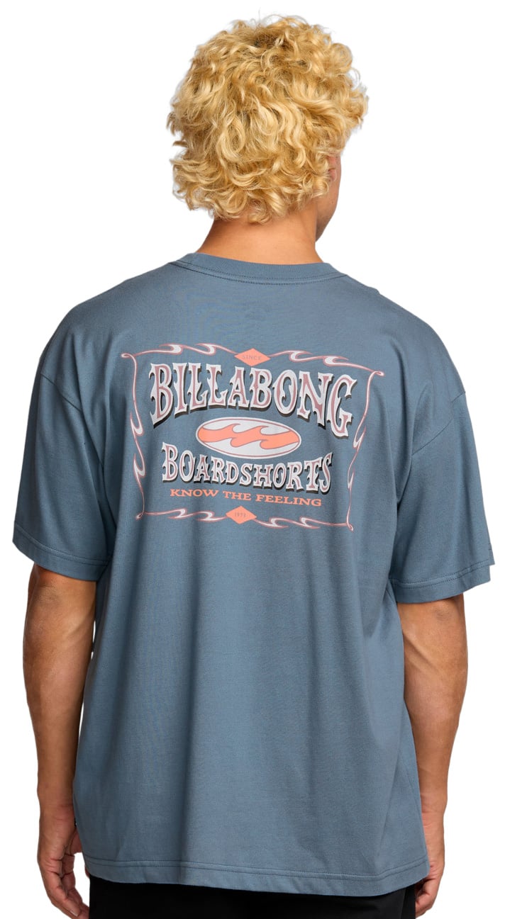 Billabong Double Spread OG SS T-Shirt - Steel Blue – back view