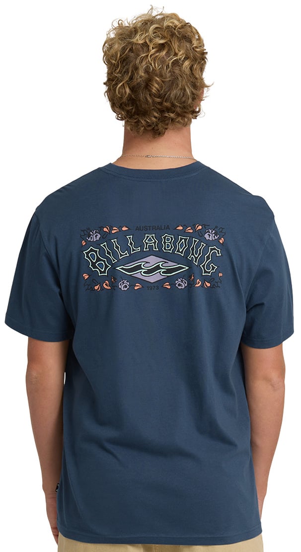 Billabong Heritage Arch Premium SS T-Shirt - Dark Denim – back view