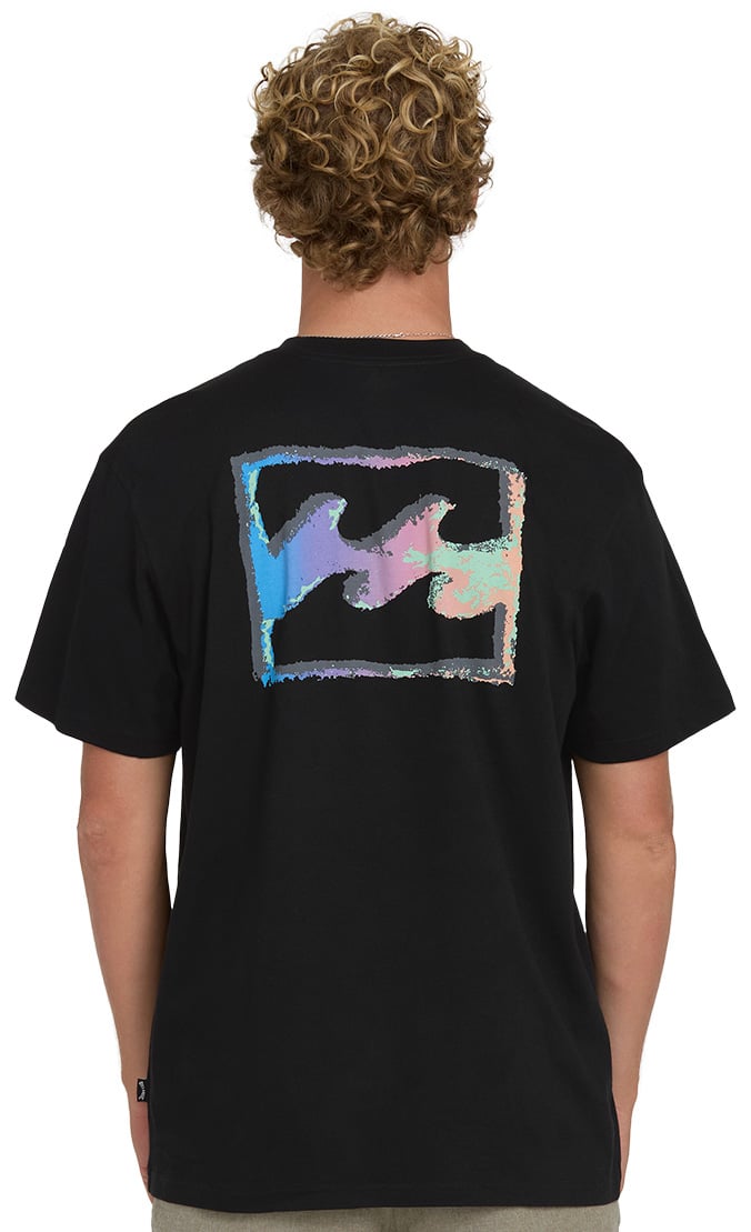 Billabong Crayon Wave Men's Short Sleeve T-Shirt - Black – back view