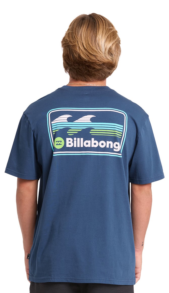Billabong Runner Premium Men's Short Sleeve T-Shirt - Dark Denim – back view