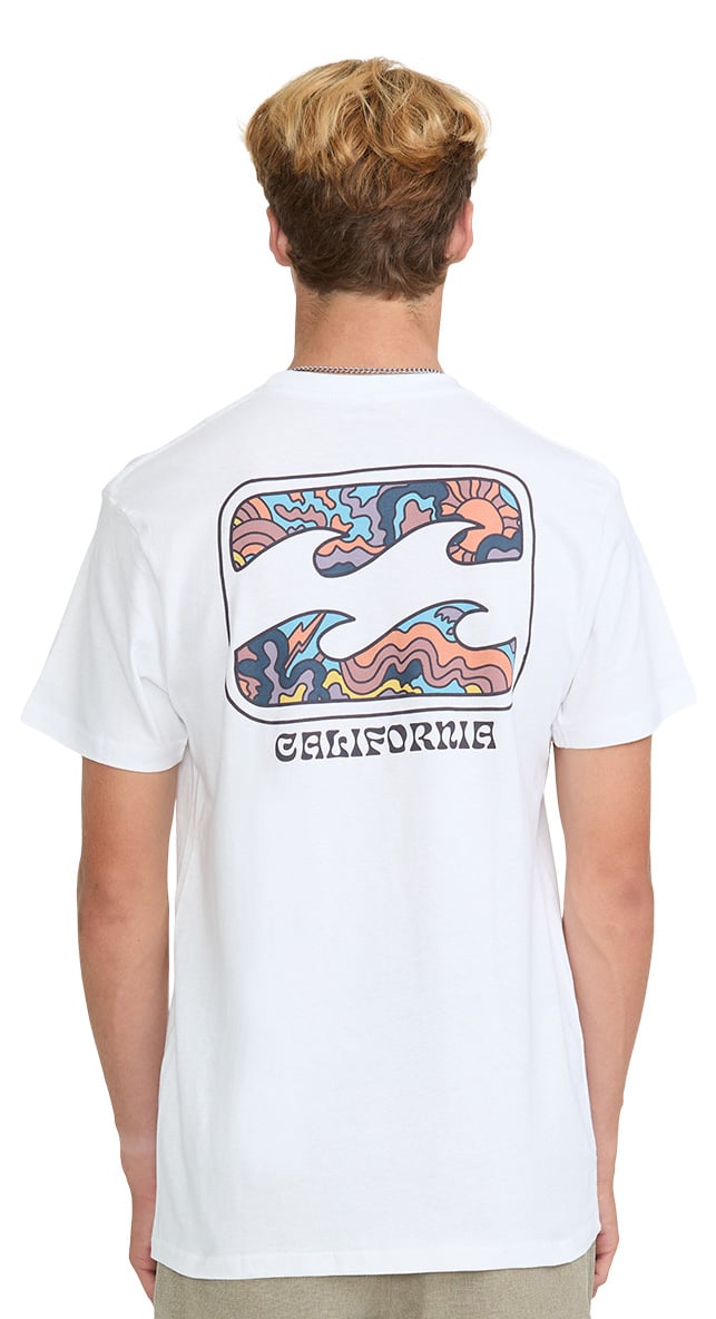 Billabong Crayon Wave CA Basic Men's Short Sleeve T-Shirt - White – back view