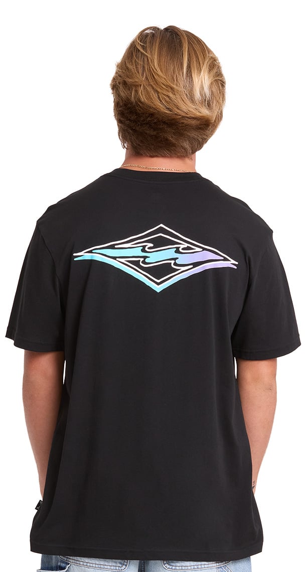 Billabong Crayon Wave Premium Men's Short Sleeve T-Shirt - Black – back view