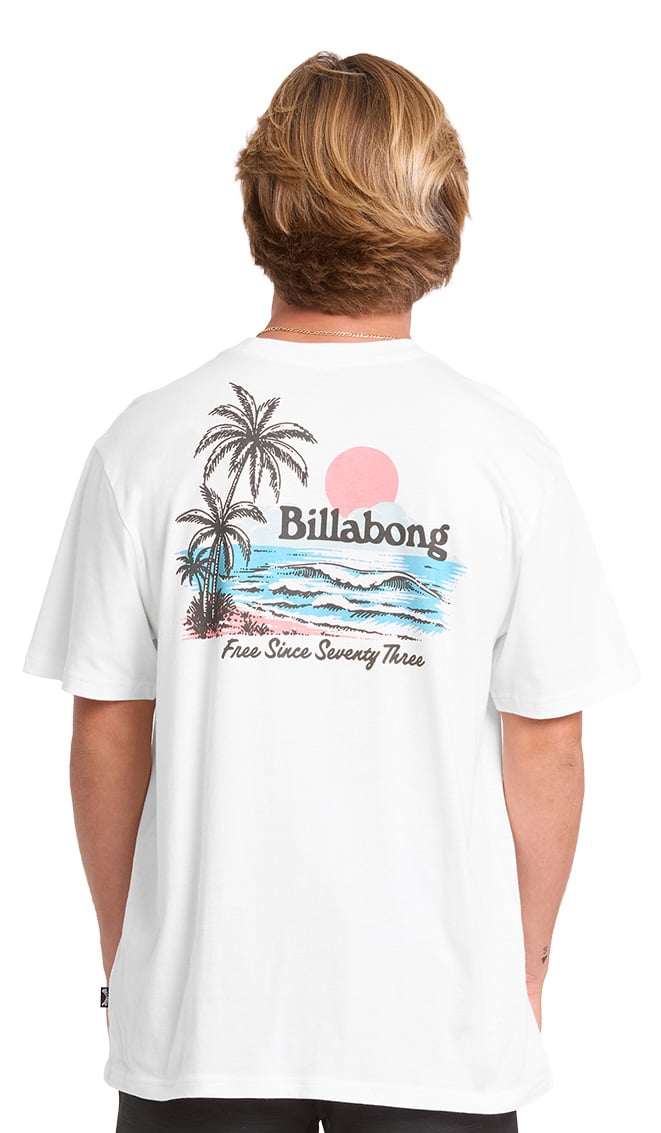 Billabong Lounge Premium Men's Short Sleeve T-Shirt - Off White – back view