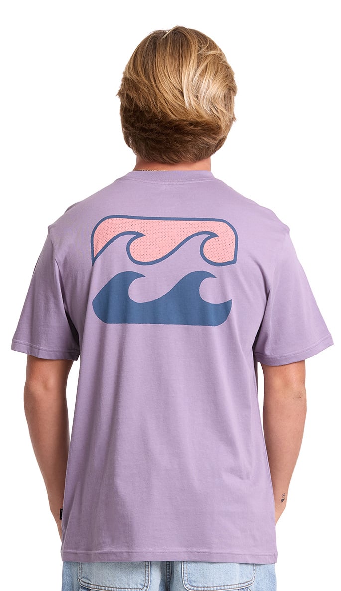 Billabong Crayon Wave Premium Men's Short Sleeve T-Shirt - Purple Ash – back view