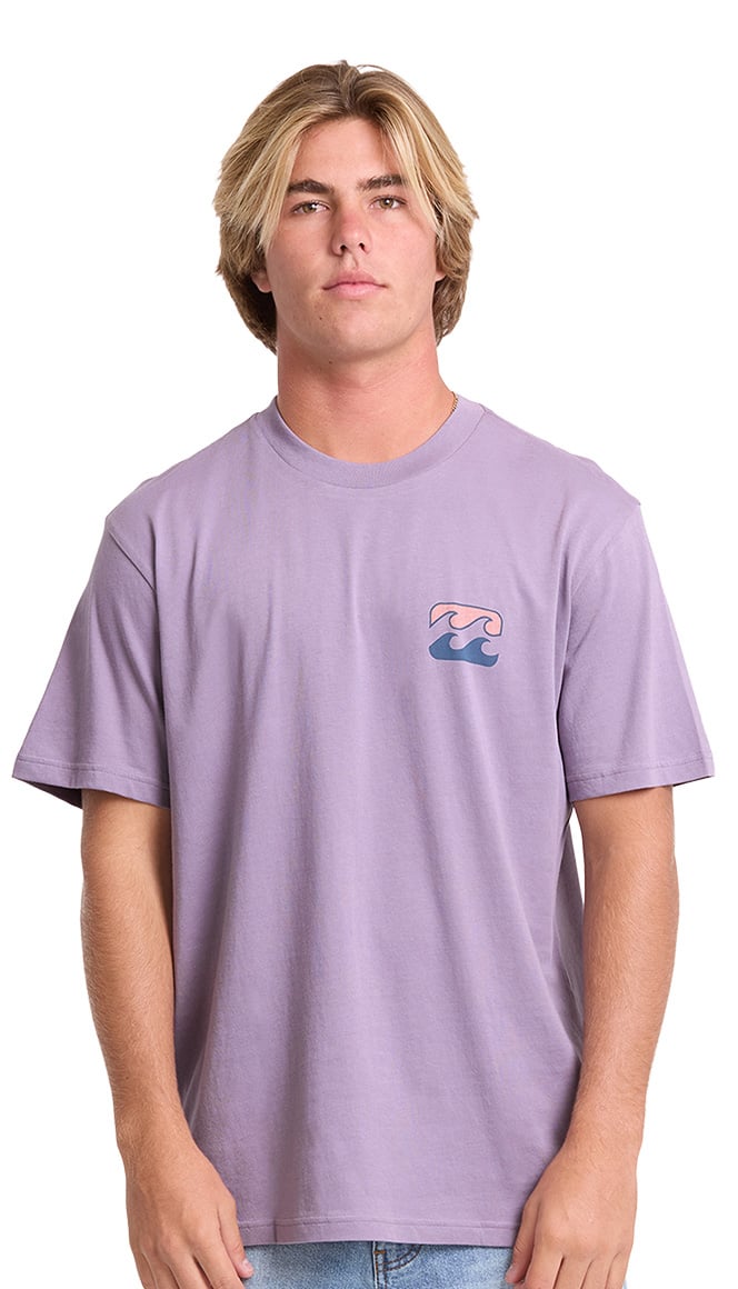 Billabong Crayon Wave Premium Men's Short Sleeve T-Shirt - Purple Ash