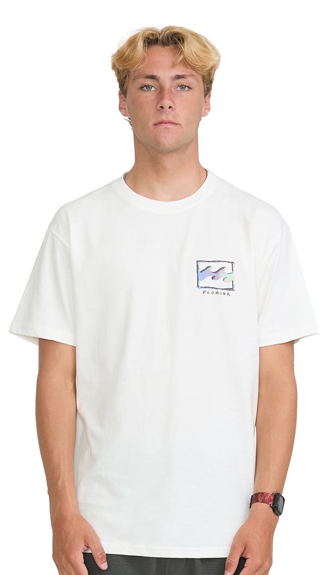 Billabong Crayon Wave FL Basic Men's Short Sleeve T-Shirt - White