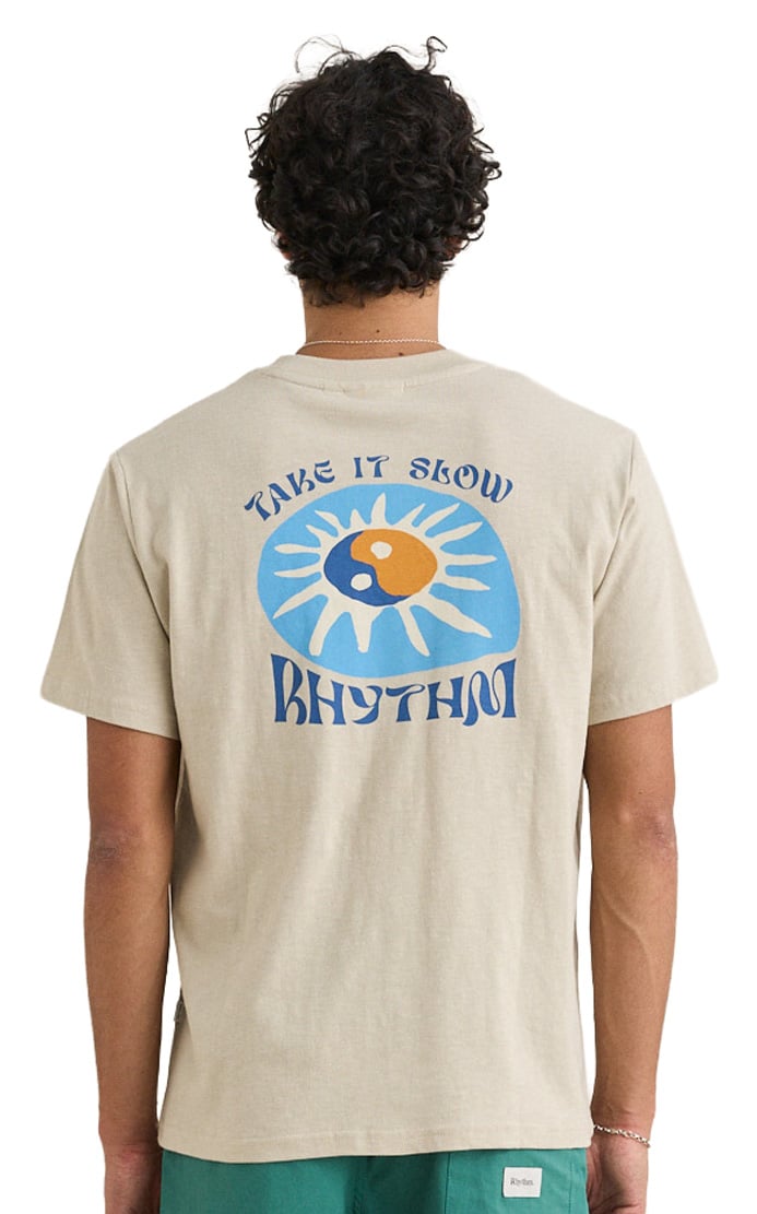Rhythm Slow Down Slub SS T-Shirt - Moonrock – back view