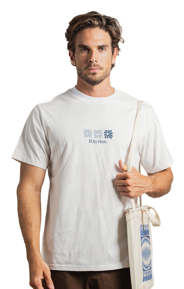 Rhythm High Beaming Vintage Men's Short Sleeve T-Shirt - Off White – alternate view 1