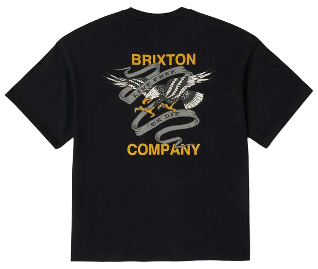 Brixton Live Free Heavyweight Relaxed SS T-Shirt - Black Classic Wash – back view