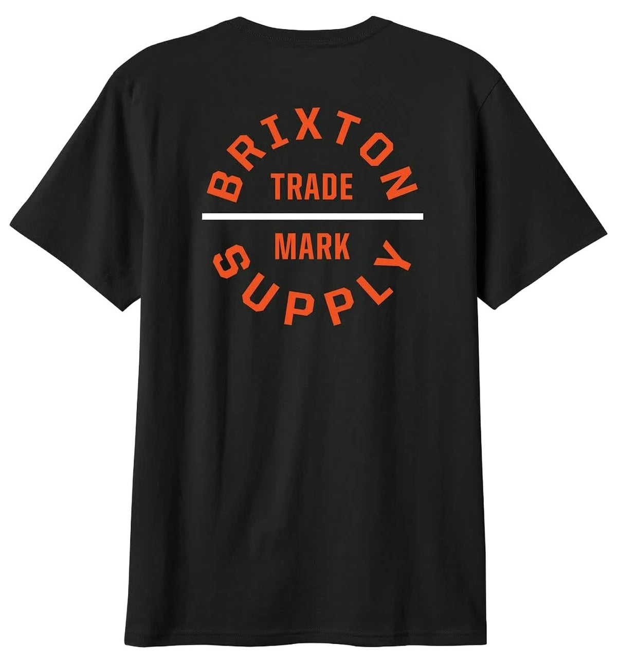 Brixton Oath V SS Standard T-Shirt - Black / Classic Orange / White – back view