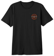 Brixton Oath V SS Standard T-Shirt - Black / Classic Orange / White