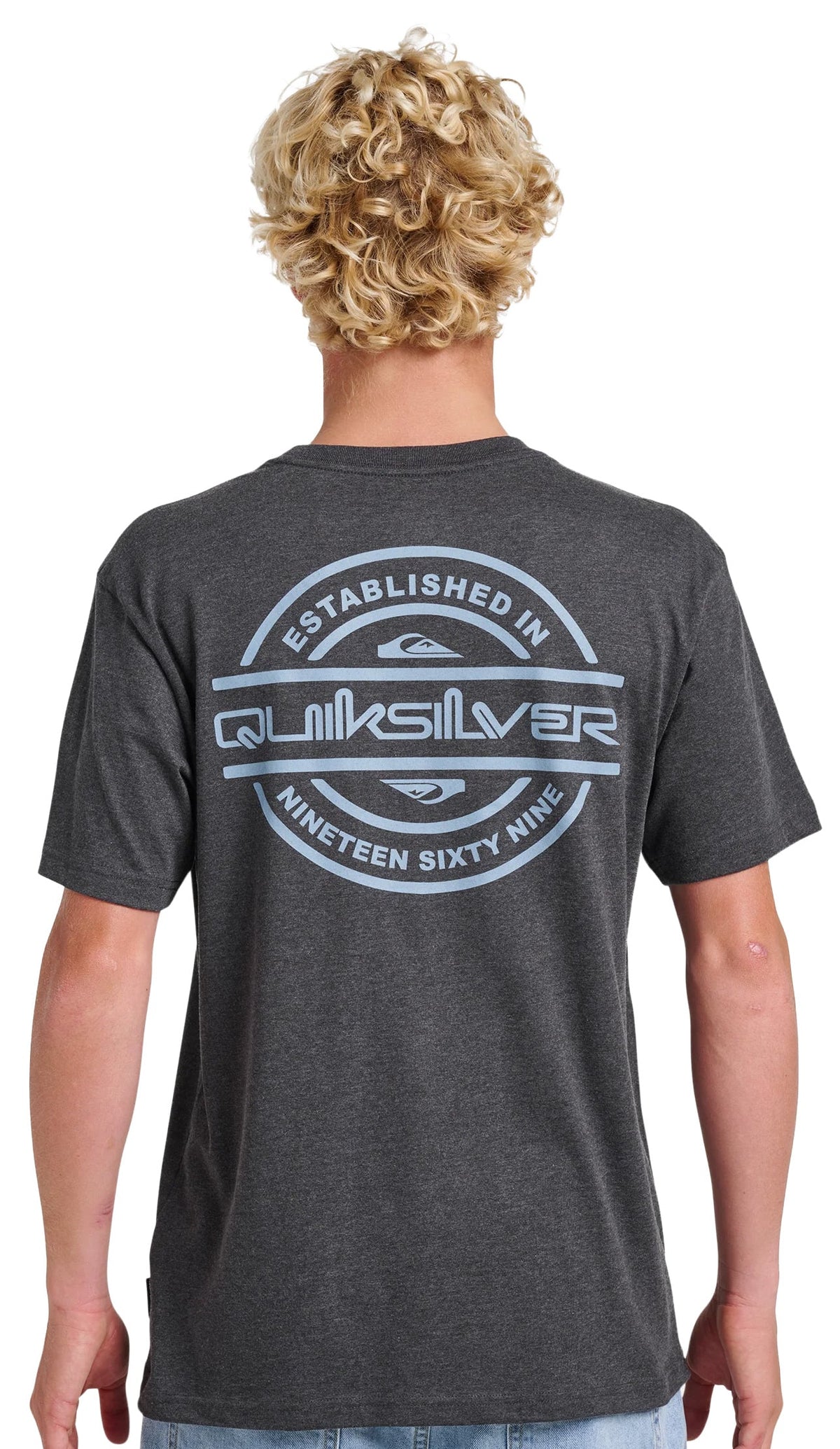 Quiksilver Mirrored Classic SS T-Shirt - Charcoal Heather – back view