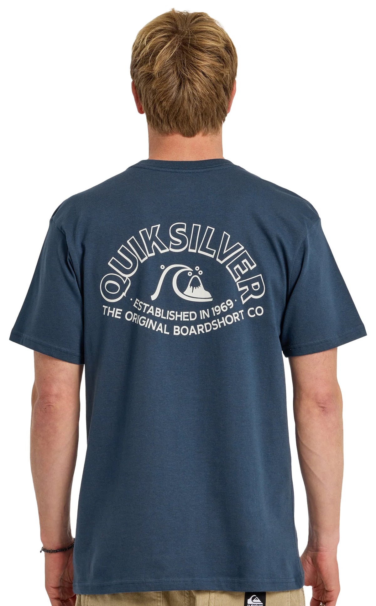 Quiksilver Bubble Arch Men's Short Sleeve T-Shirt - Dark Denim – back view