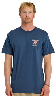 Quiksilver HI Floral Script Men's Short Sleeve T-Shirt - Dark Denim