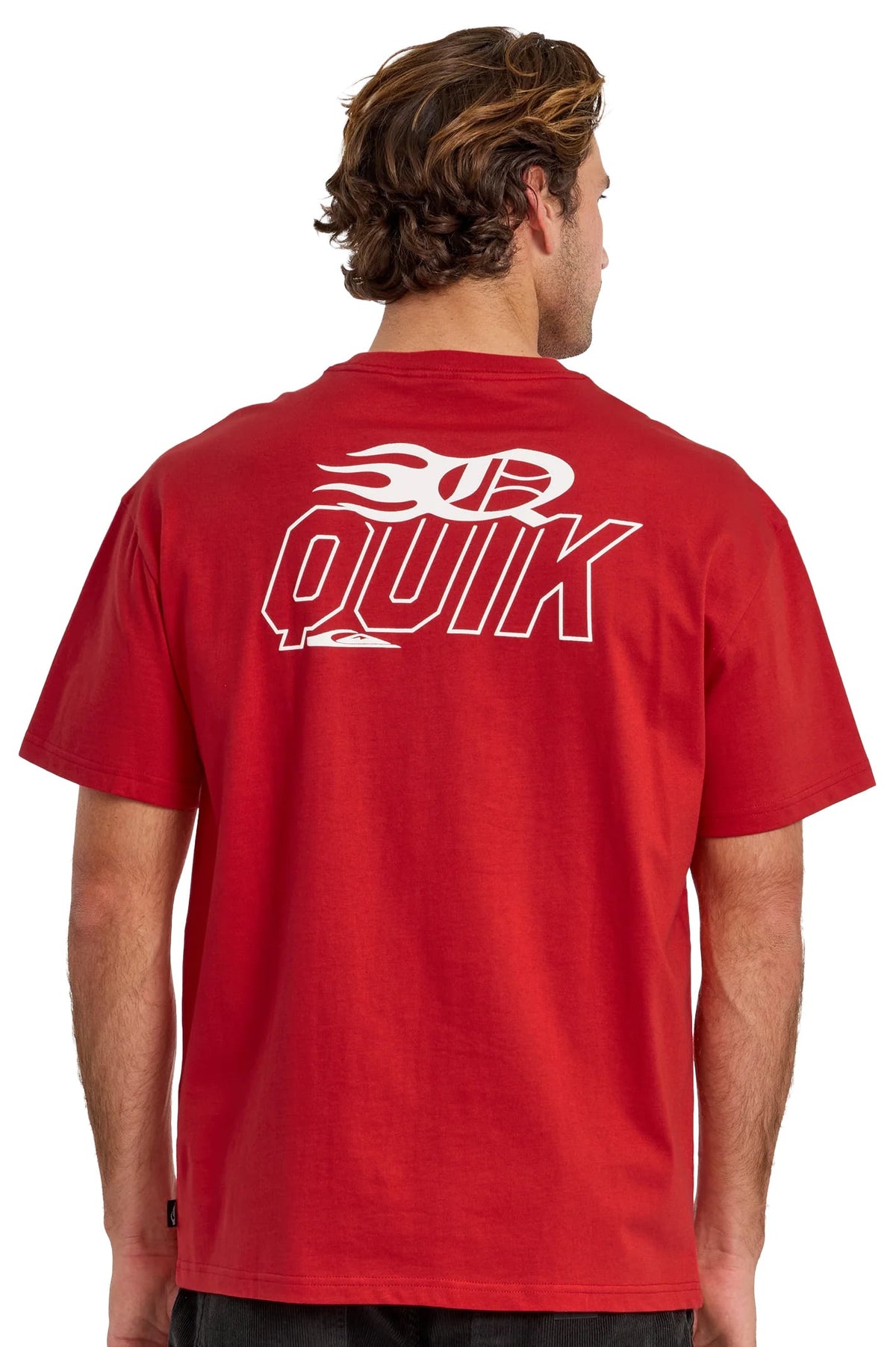 Quiksilver Stacked Mercury Oversized Heavyweight Men's Short Sleeve T-Shirt - Salsa – back view