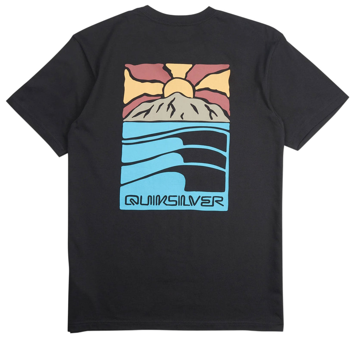 Quiksilver Men's Going Right Classic Short Sleeve Cotton T-Shirt - Black – back view