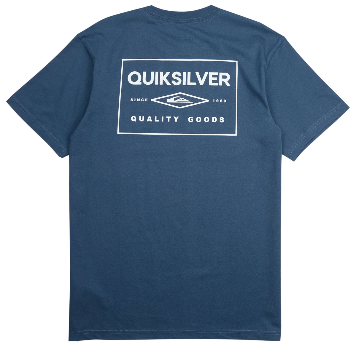 Quiksilver Men's Stamped Short Sleeve Knit T-Shirt - Dark Denim Blue – back view