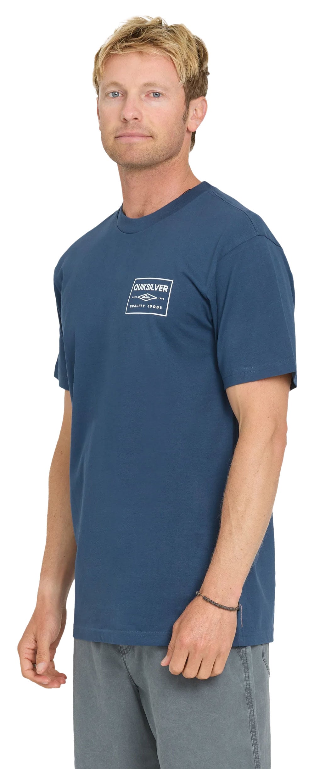 Quiksilver Men's Stamped Short Sleeve Knit T-Shirt - Dark Denim Blue – alternate view 2