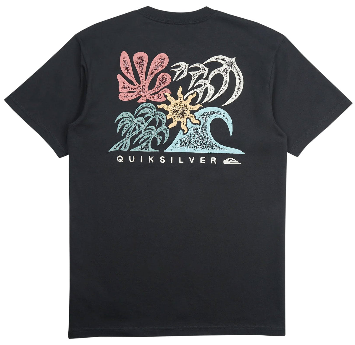 Quiksilver Men's Collage Classic Short Sleeve Knit T-Shirt - Black – back view