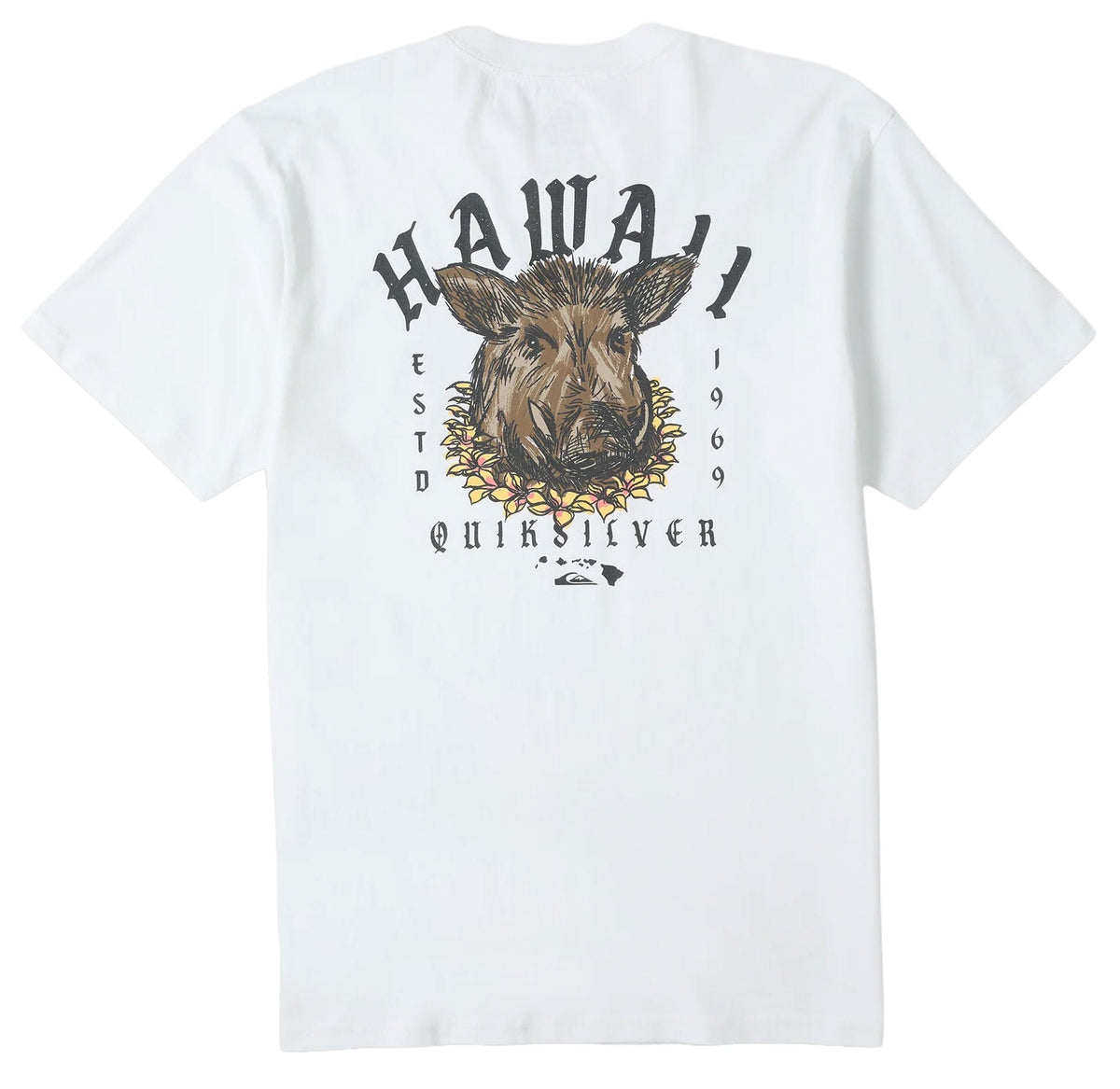 Quiksilver Hawaii Kalua Men's Short Sleeve T-Shirt - White – back view