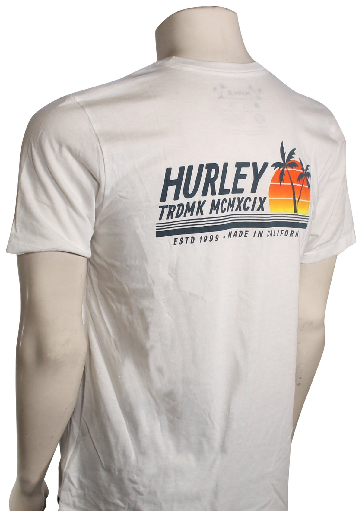 Hurley Everyday Sun Stripes T-Shirt - White – back view