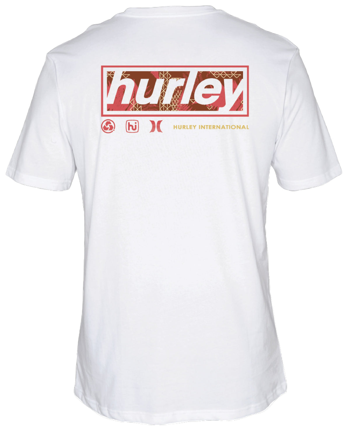 Hurley Throwback Fill SS T-Shirt - White – back view