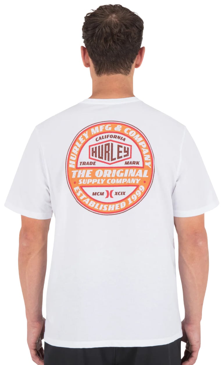 Hurley The Original Men's Short Sleeve T-Shirt - White – back view