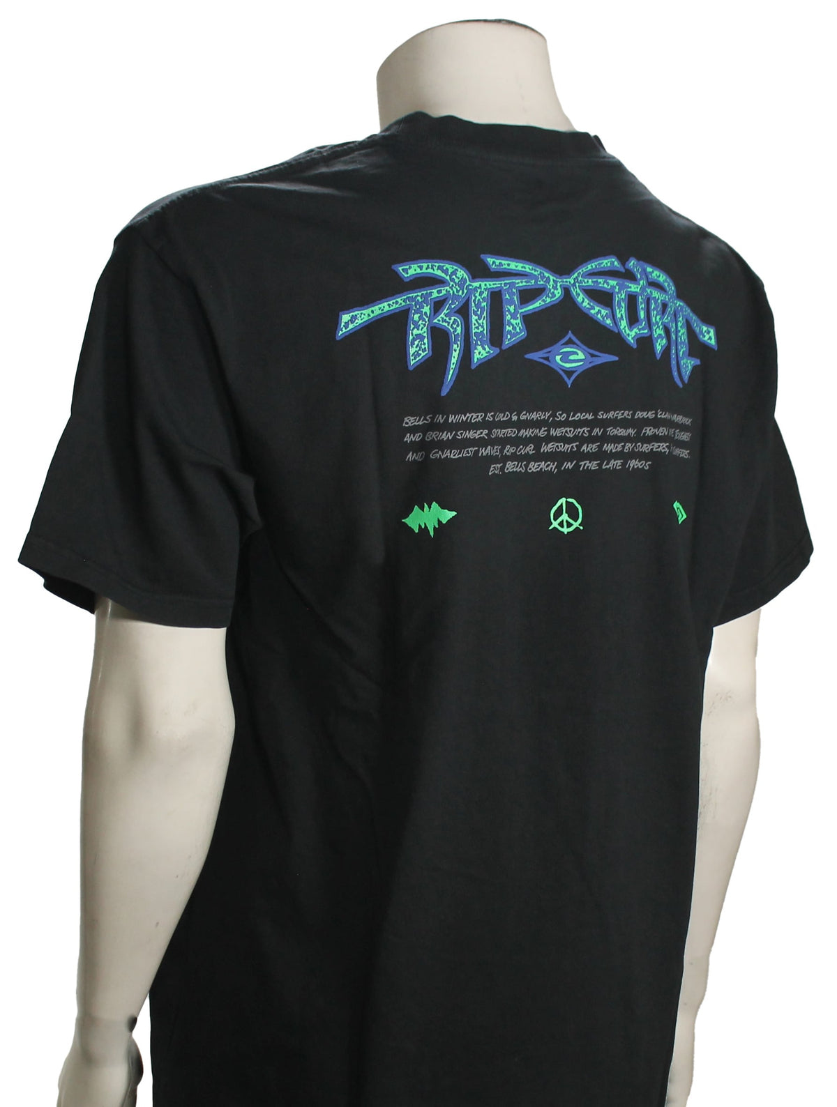 Rip Curl Raw Energy Gnarly SS T-Shirt - Black – back view