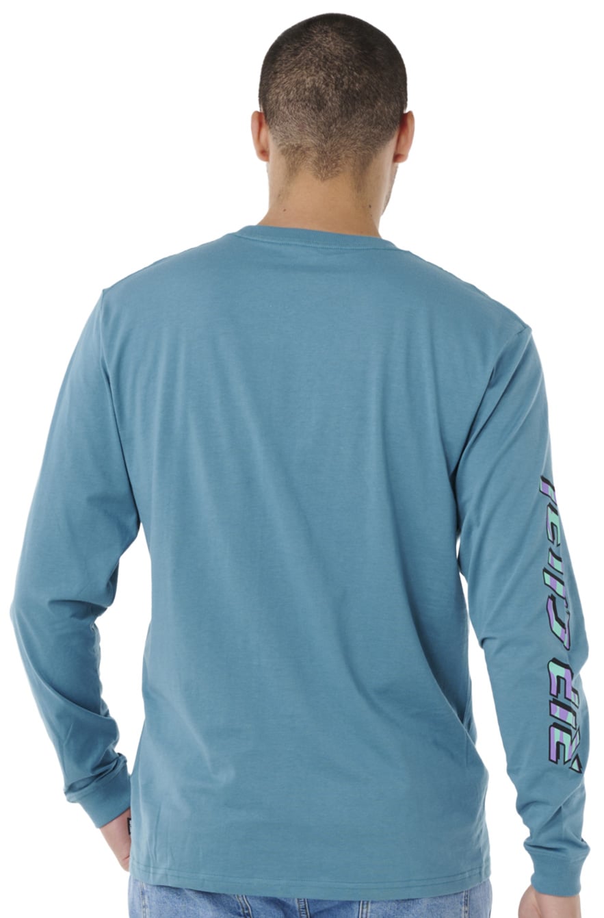 Rip Curl Fade Out Icon LS T-Shirt - Storm Blue – back view
