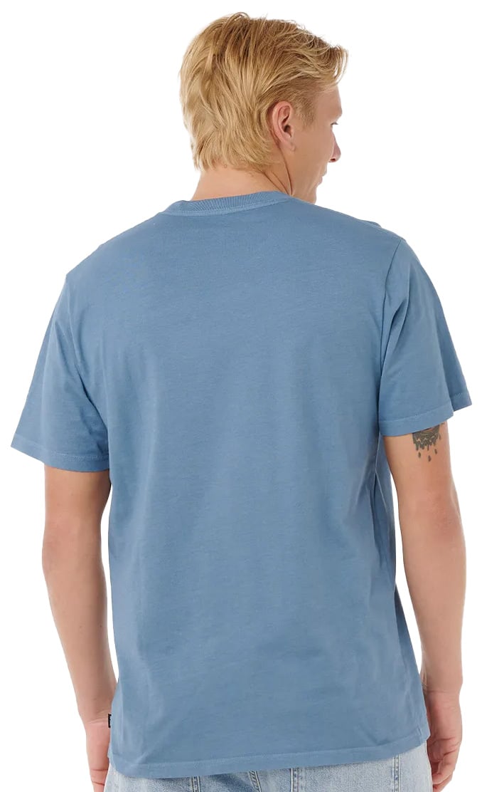 Rip Curl Plain Wash T-Shirt - Blue Fin – back view