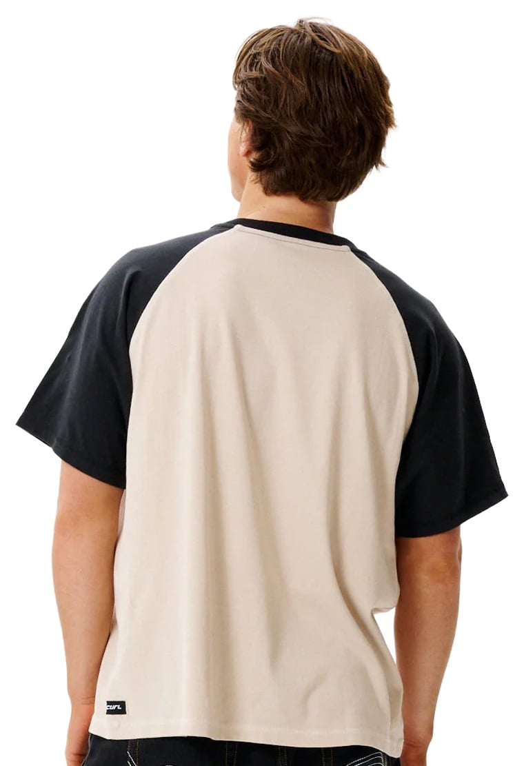 Rip Curl Inner Visions Flogged Men's Short Sleeve T-Shirt - Black / White – back view