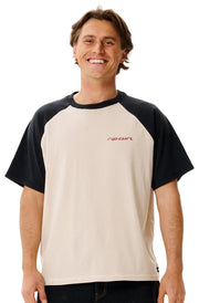 Rip Curl Inner Visions Flogged Men's Short Sleeve T-Shirt - Black / White