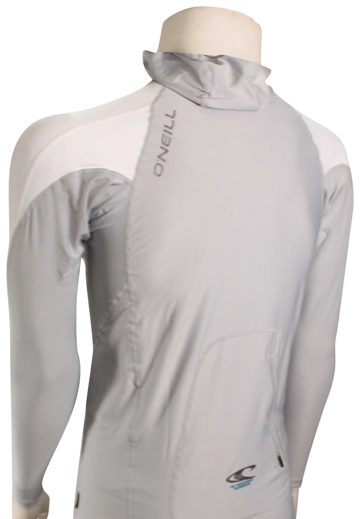 O'Neill Premium Skins Ozone Surf Hoody - Cool Grey / White / White – back view