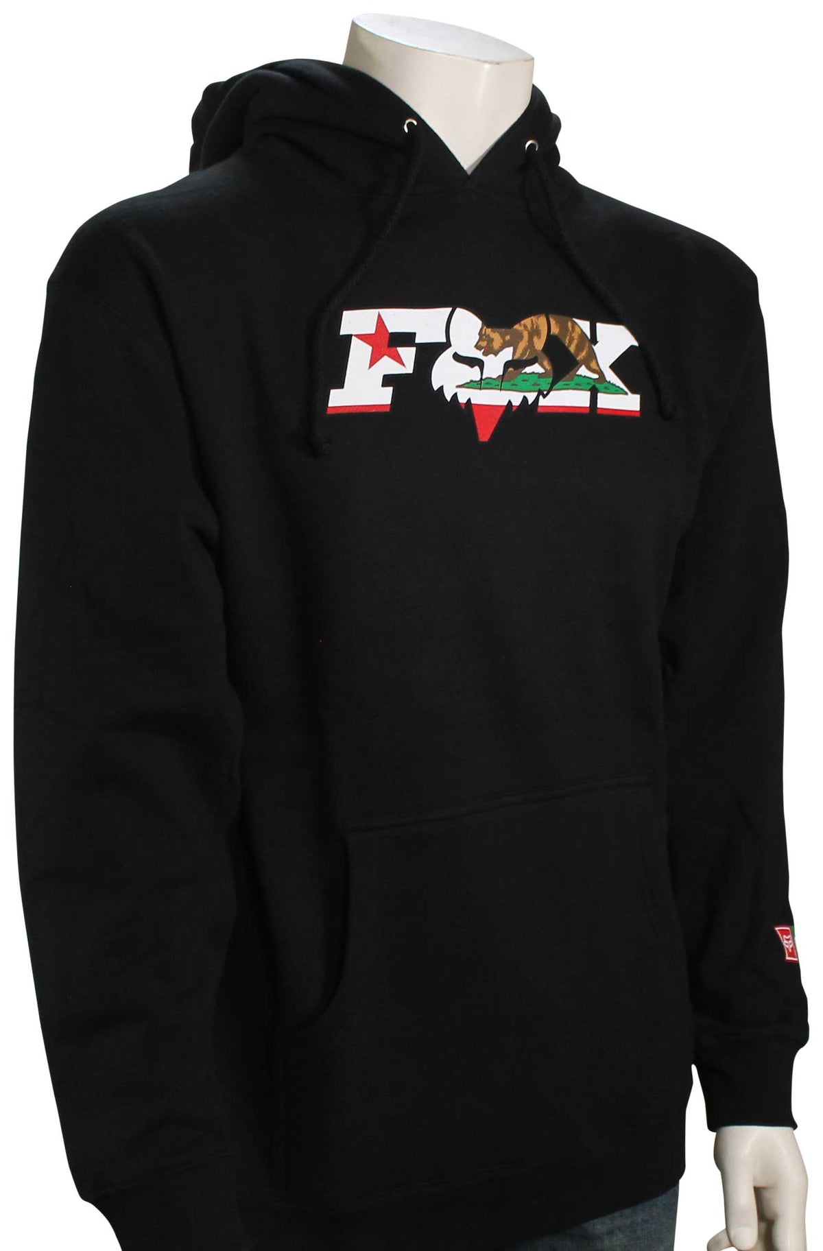 Fox California Flag Pull Over Fleece Hoody - Black