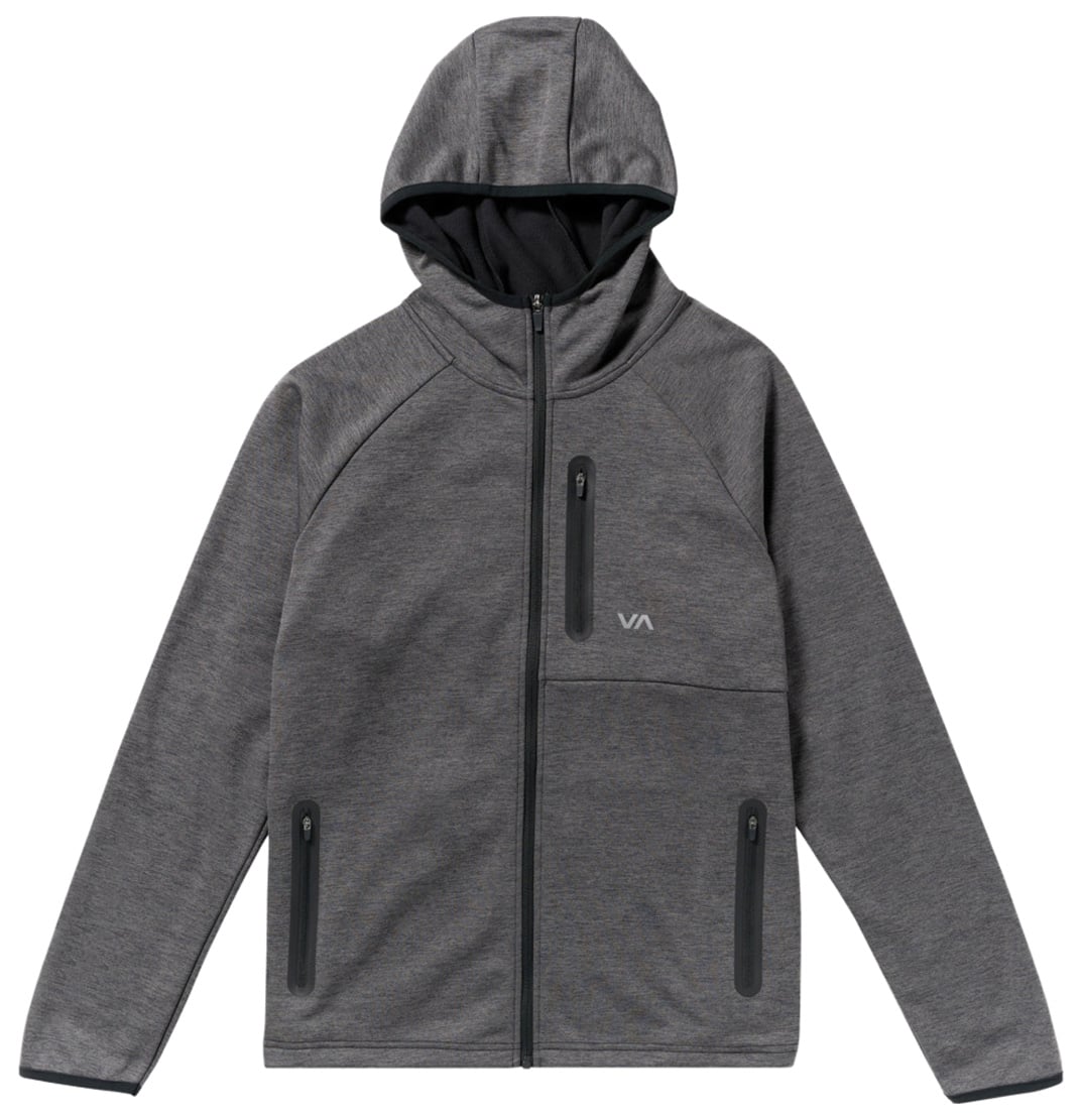 RVCA Balance Tech Fleece Zip Hoody - RVCA Black Heather – alternate view 1