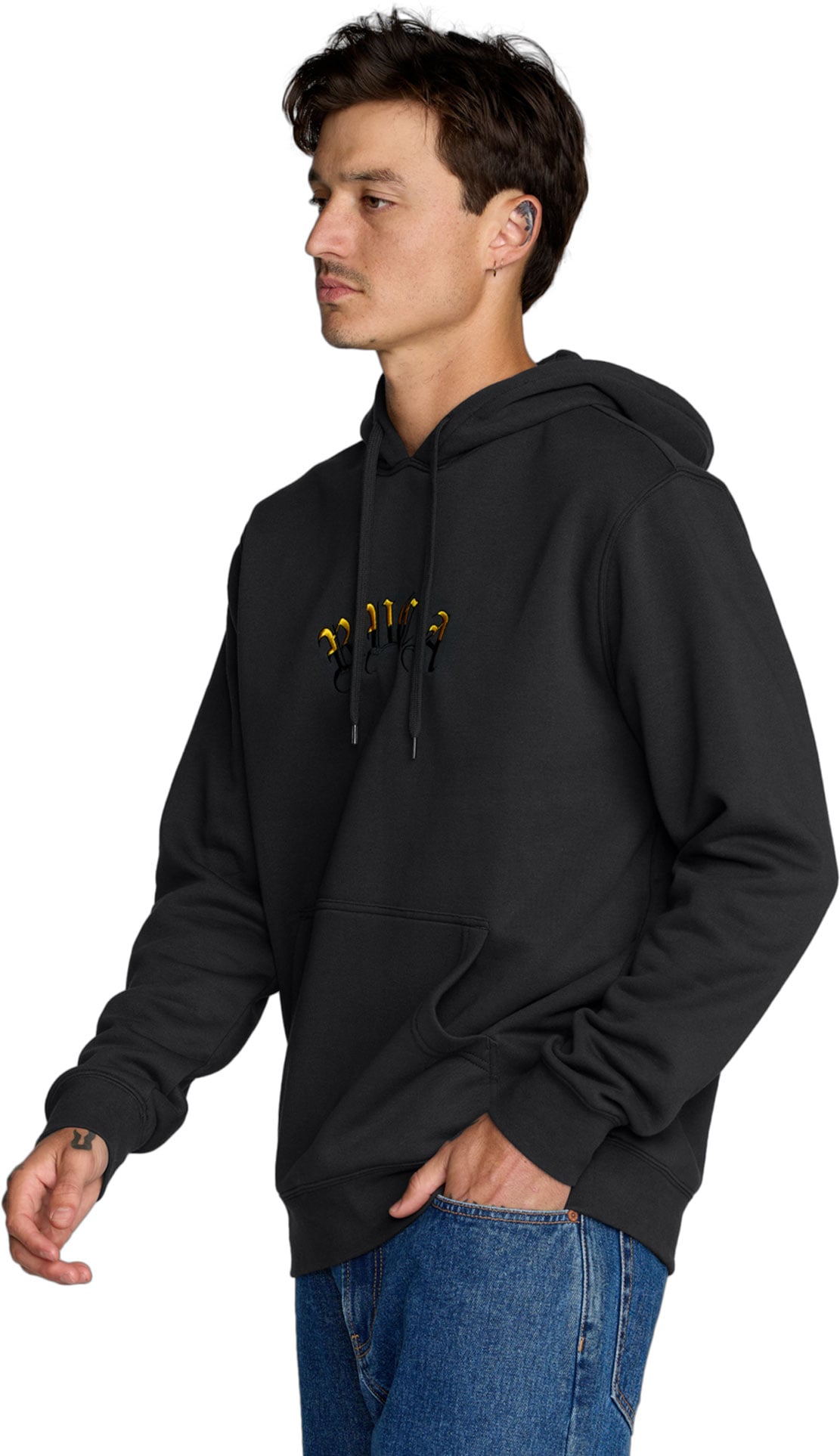 RVCA Olde RVCA Hoodie - Pirate Black – alternate view 1