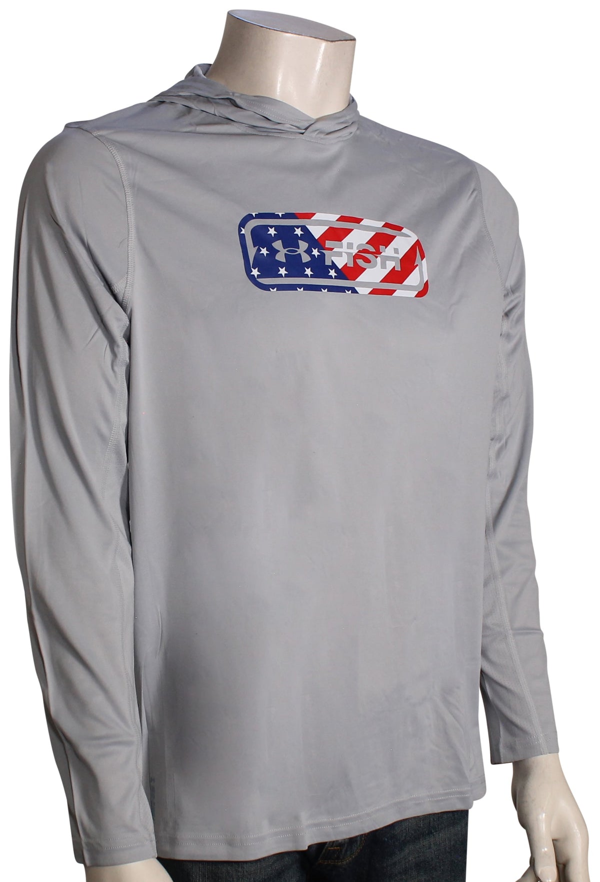 Under Armour UA Fish Pro Freedom Hoody - Halo Grey / Red / Blue