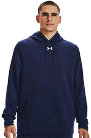 Under Armour Hustle Fleece Pullover Hoody - Midnight Navy / White