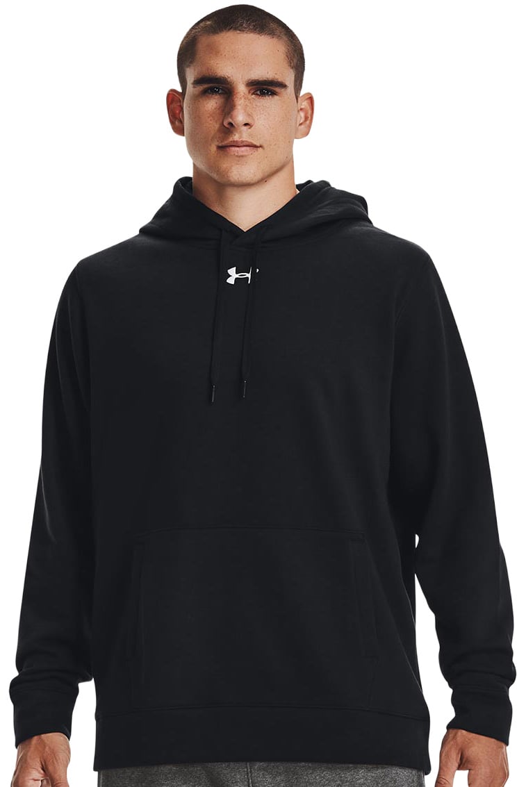 Under Armour Hustle Fleece Pullover Hoody - Black / White