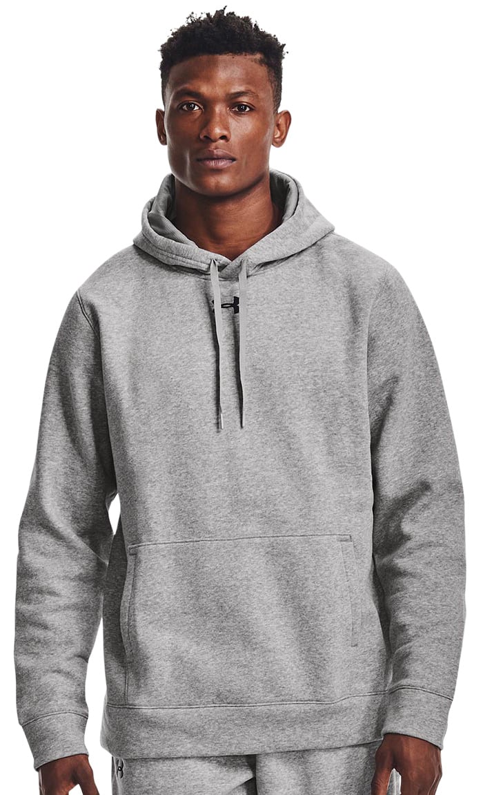 Under Armour Hustle Fleece Pullover Hoody - Heather Grey / Black