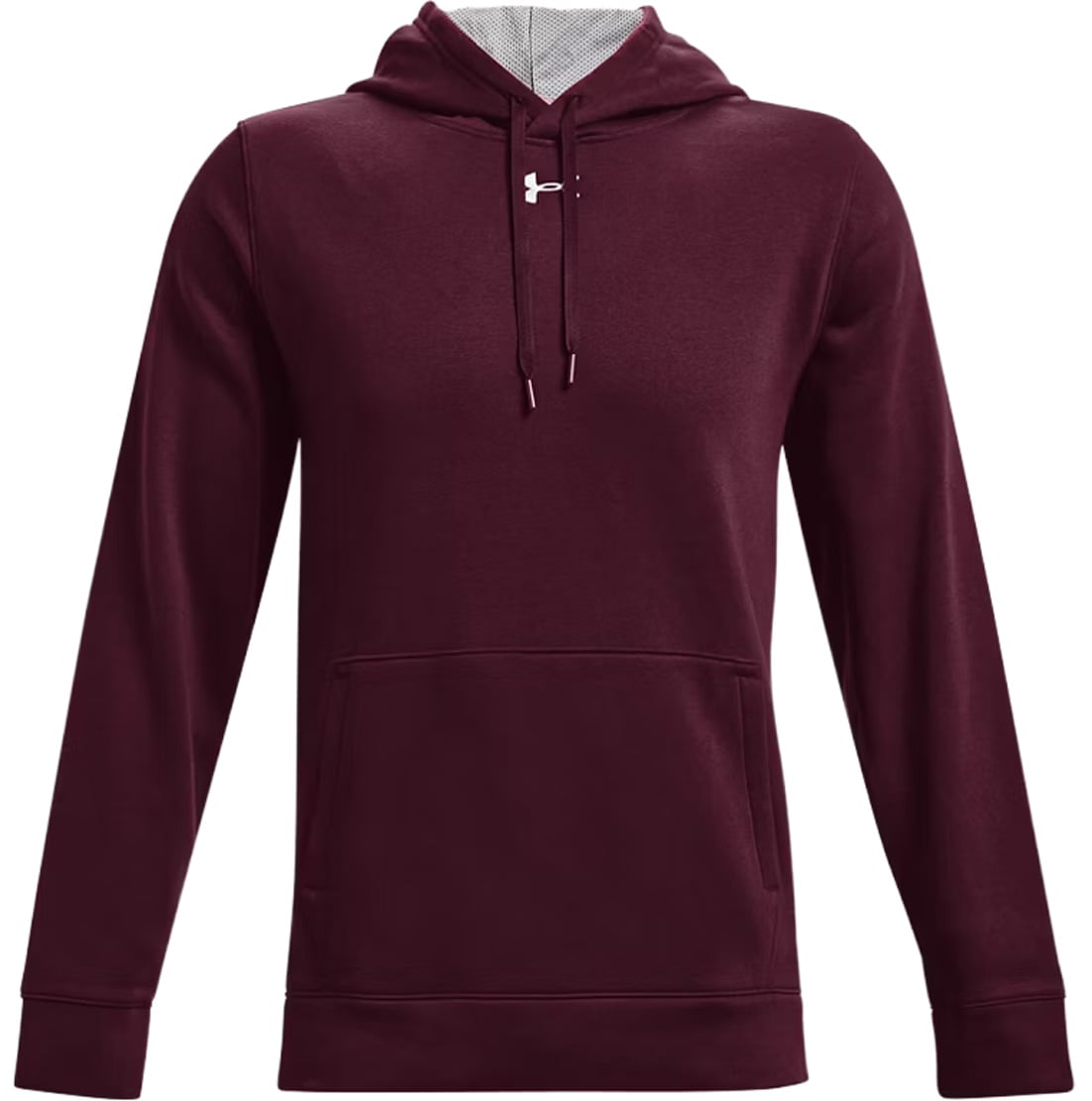 Under Armour Hustle Fleece Pullover Hoody - Maroon / White