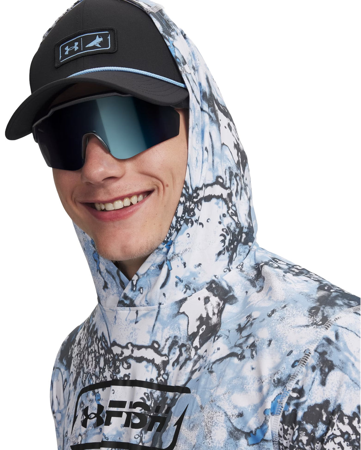 Under Armour UA Fish Pro Camo Men's Hoody - Carolina Blue / Halo Gray / Black – alternate view 1