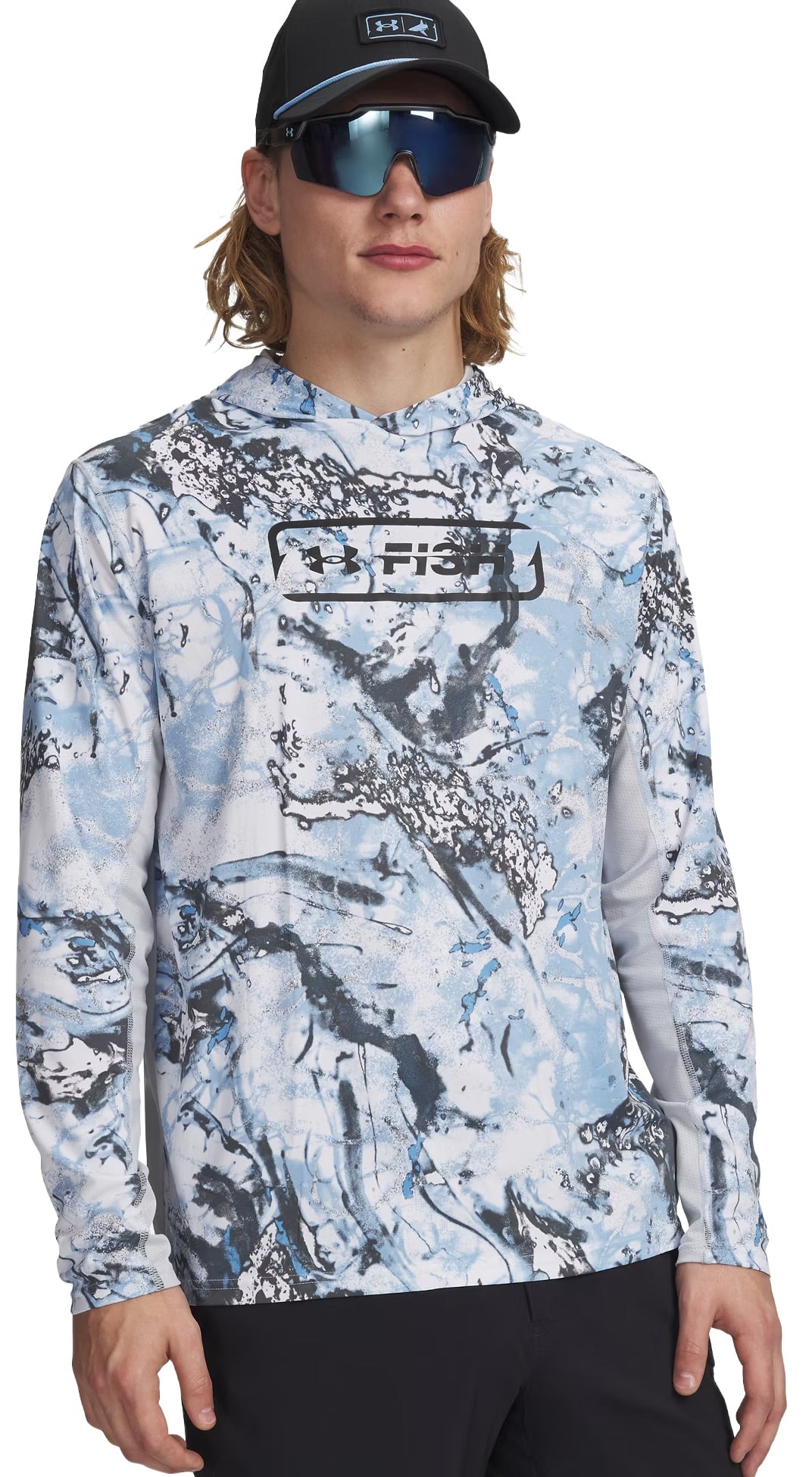 Under Armour UA Fish Pro Camo Men's Hoody - Carolina Blue / Halo Gray / Black