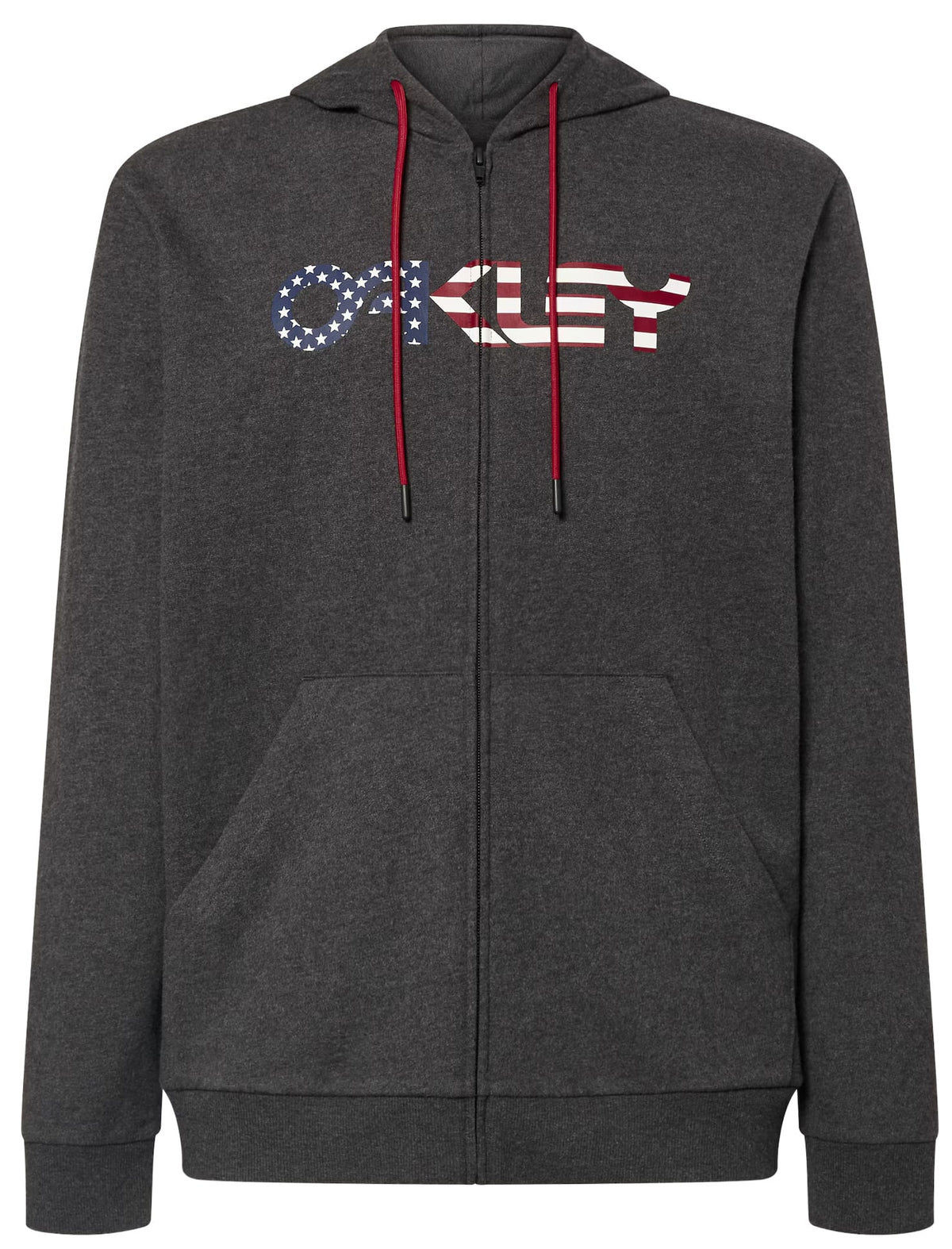 Oakley Teddy Full Zip Hoody - Dark Grey Heather / American Flag – alternate view 1
