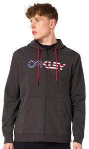 Oakley Teddy Full Zip Hoody - Dark Grey Heather / American Flag
