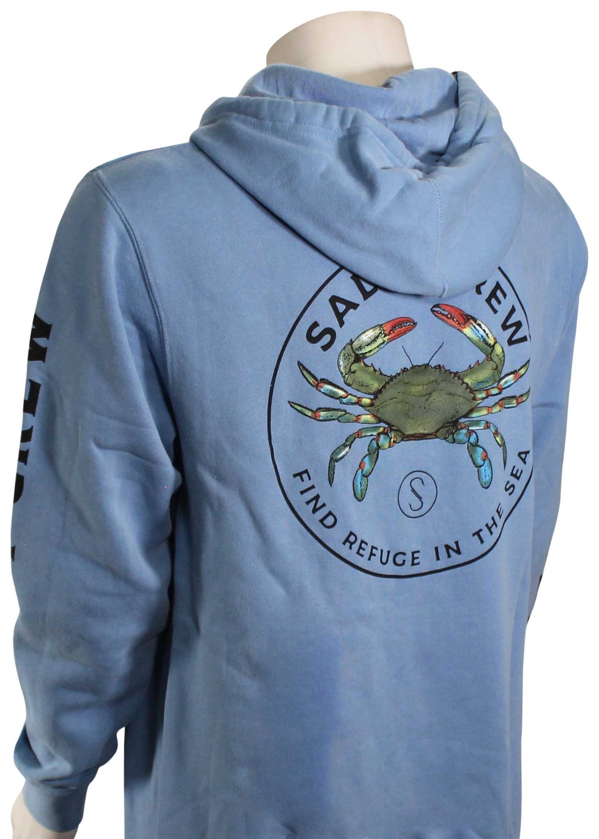 Salty Crew Blue Crabber Fleece Pullover Hoody - Light Blue – back view
