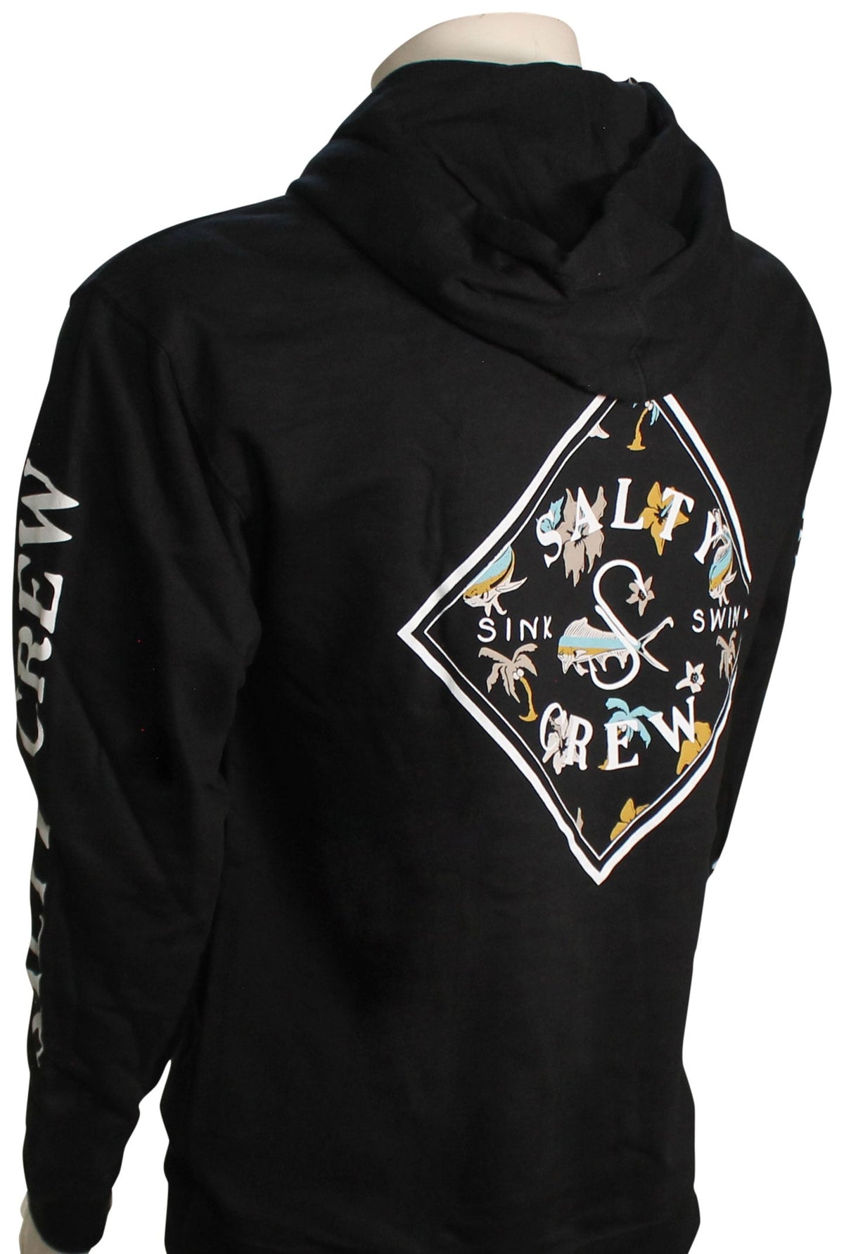 Salty Crew Tippet Shores Fill Fleece Pullover Hoody - Black – back view
