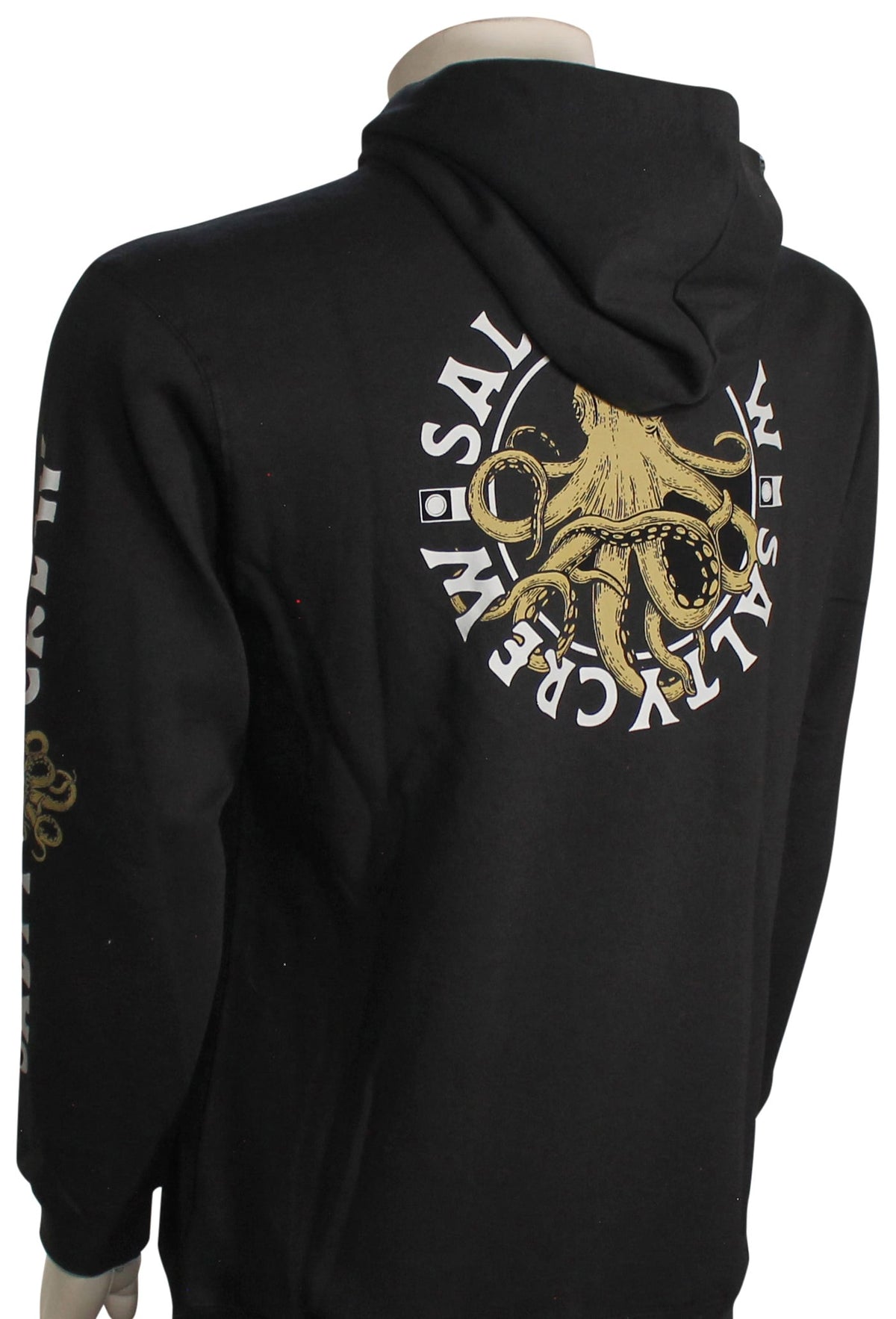 Salty Crew Tentacles Fleece Pullover Hoody - Black – back view