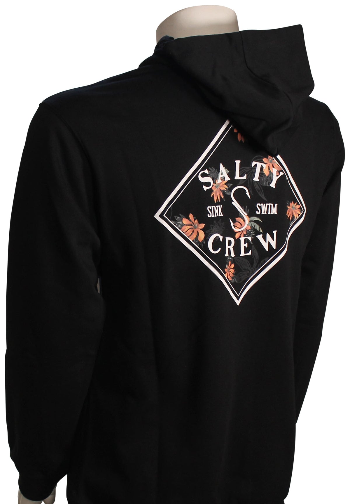 Salty Crew Tippet Fill Fleece Pullover Hoody - Classic Black – back view
