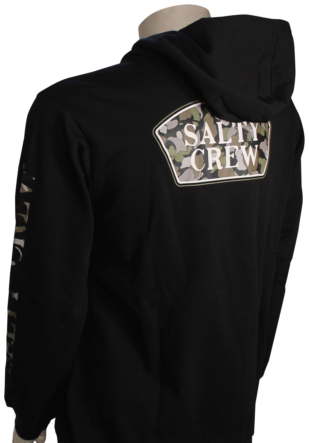 Salty Crew Filler Up Fleece Pullover Hoody - Black – back view